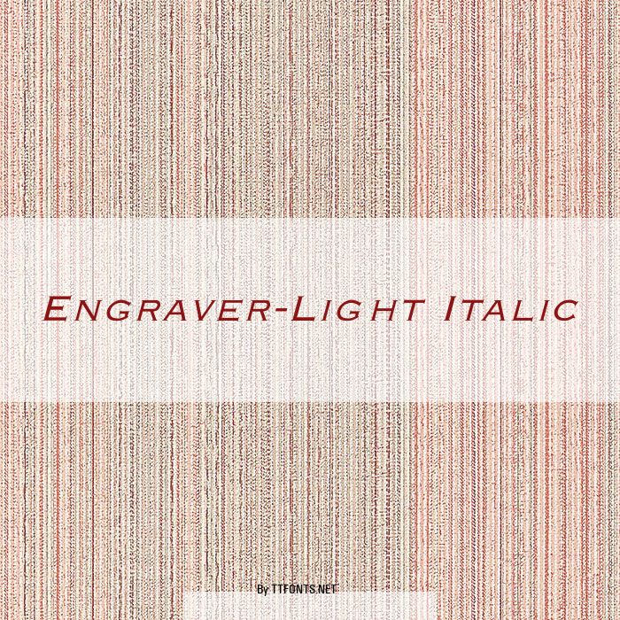 Engraver-Light Italic example